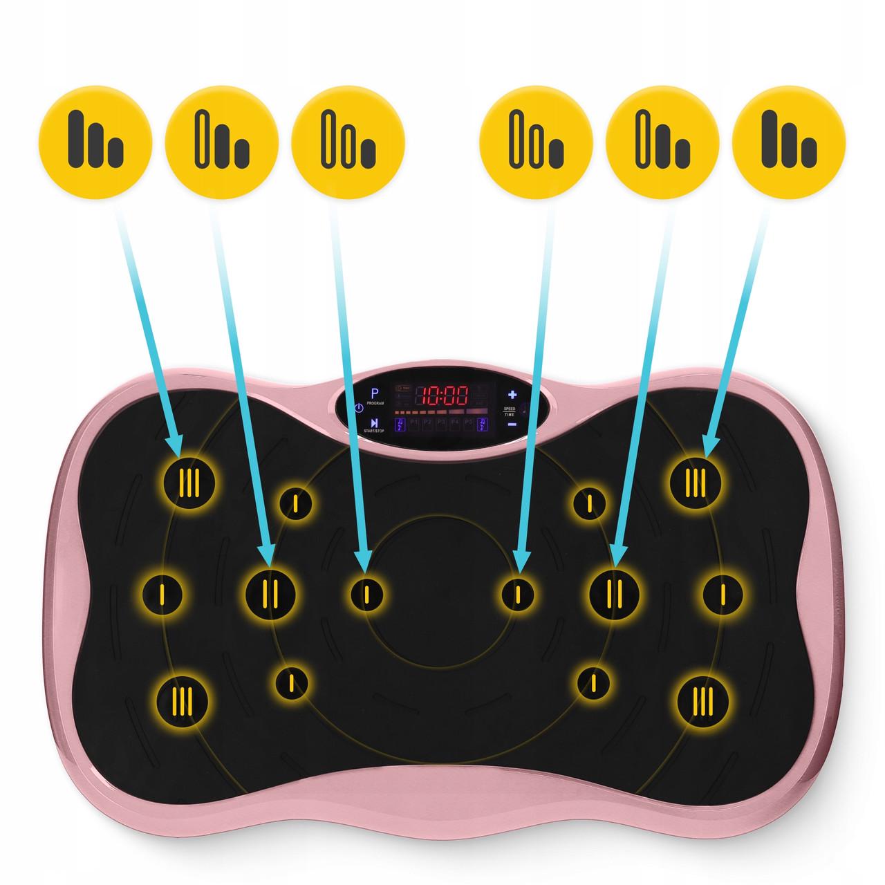Віброплатформа для тренувань 4FIZJO Ultra+ з пультом та еспандерами Black/Pink (P-5905973402880) - фото 3