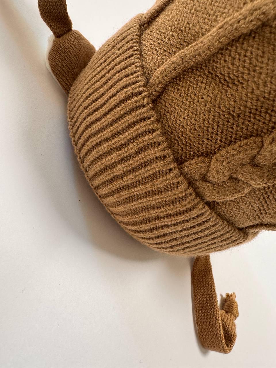 Шапка детская вязаная зимняя с ушками Медвежонок 1-3 года - фото 4 Шапка детская вязаная зимняя с ушками Медвежонок 1-3 года - фото 4