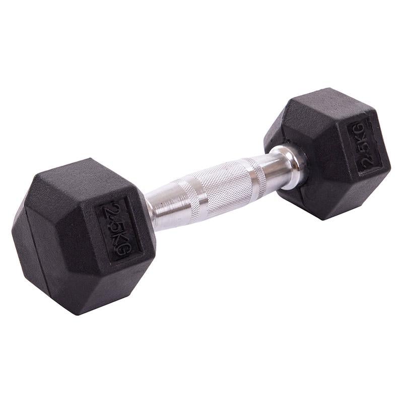 Гантель цельная LN-1205 шестигранная 25 кг Серебряный (56508164)