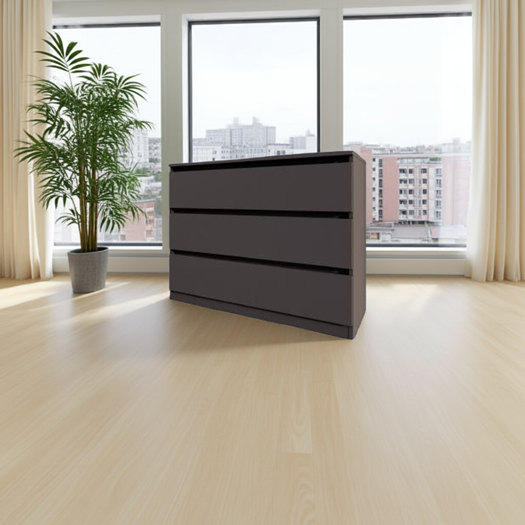 Комод MEBEX на 3 шухляди 100х40х77,4 см Сірий темний (VM3B1000DG) - фото 3