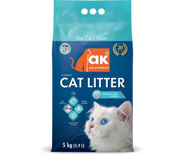 Наповнювач бентонітовий AK Compact Cat Litter Марсельське мило комбінований 5 кг