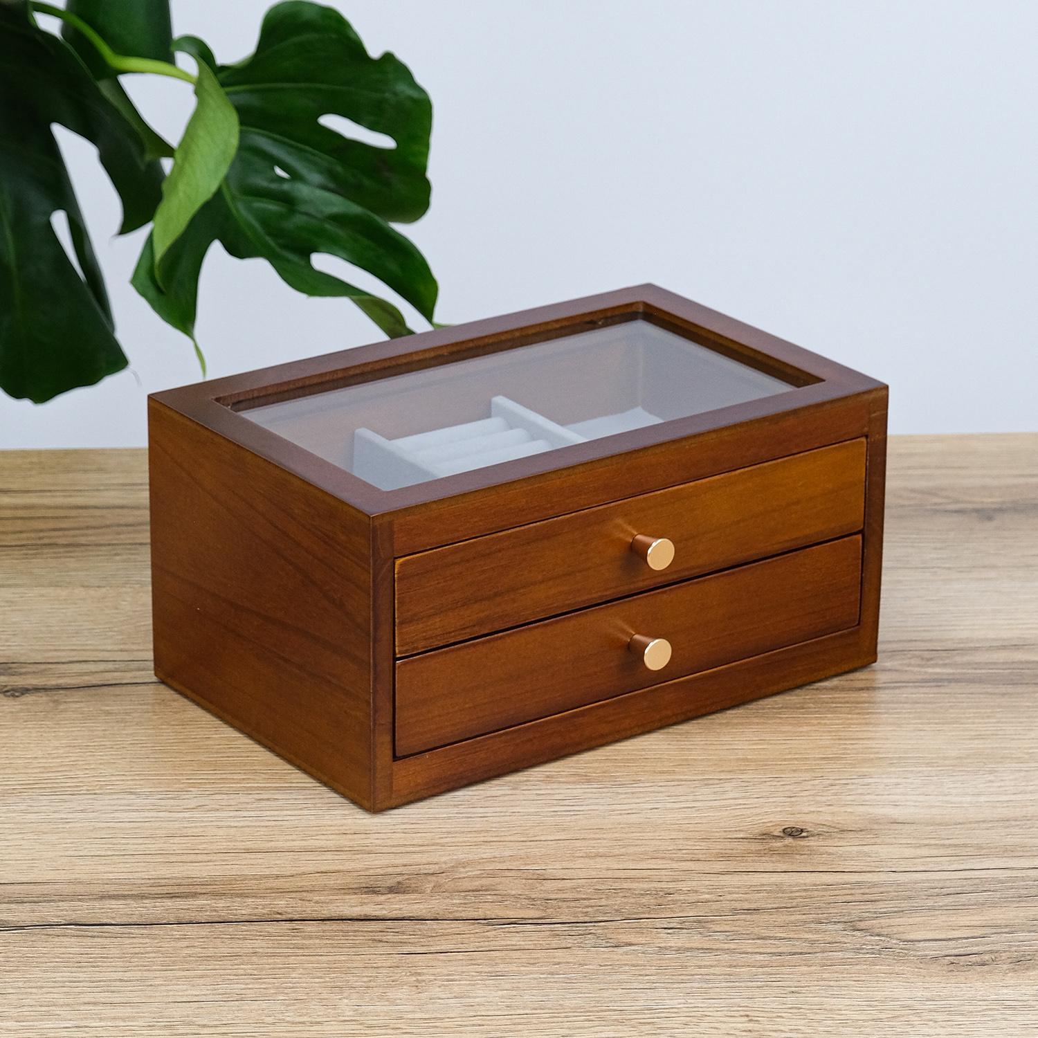 Шкатулка для украшений Гранд Презент двухслойная деревянная липа 31х19х13 см (JZ-036-1)