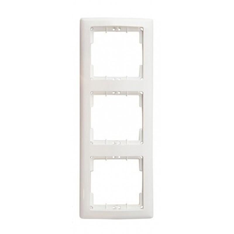 Рамка 3-постова УЕК BOLERO РВ03-00-0-ББ вертикальна АБС-пластик Білий [EML31-K01-01]