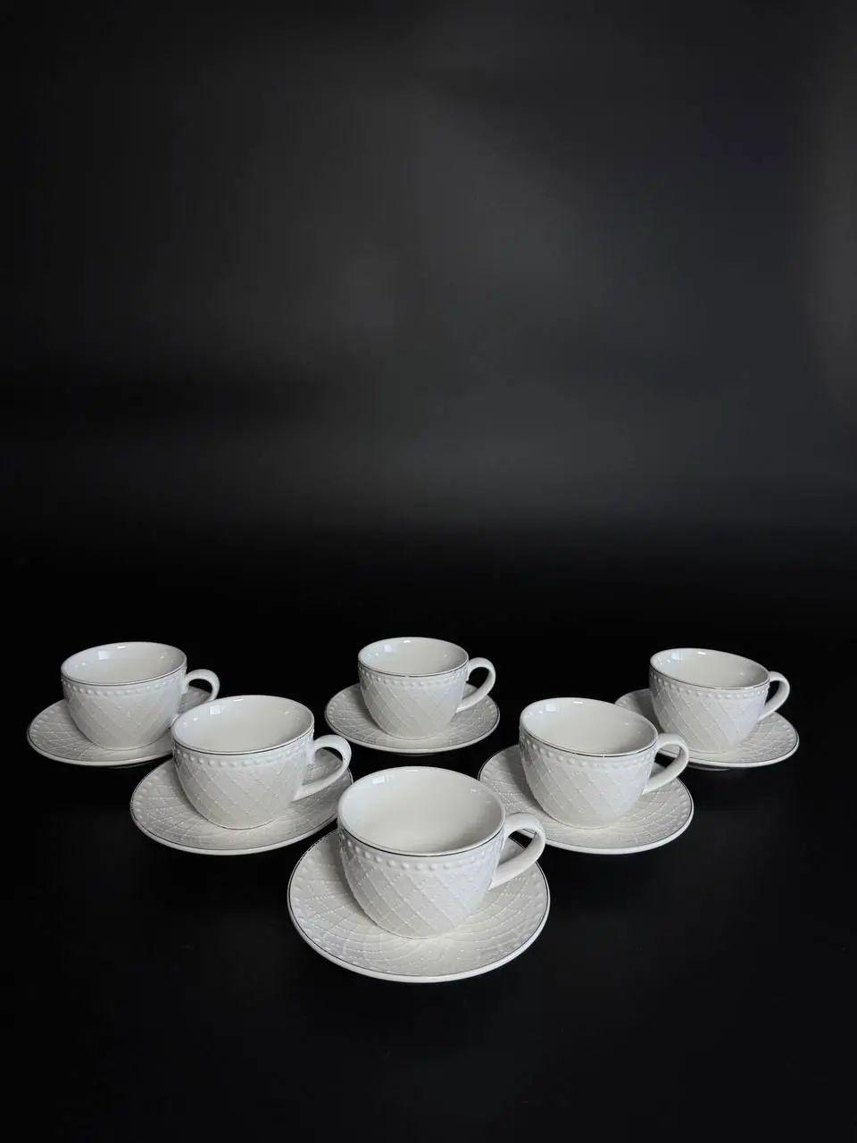 Чайный сервиз 30-7 на 6 персон 12 пр. 200 мл Белый (31870706)