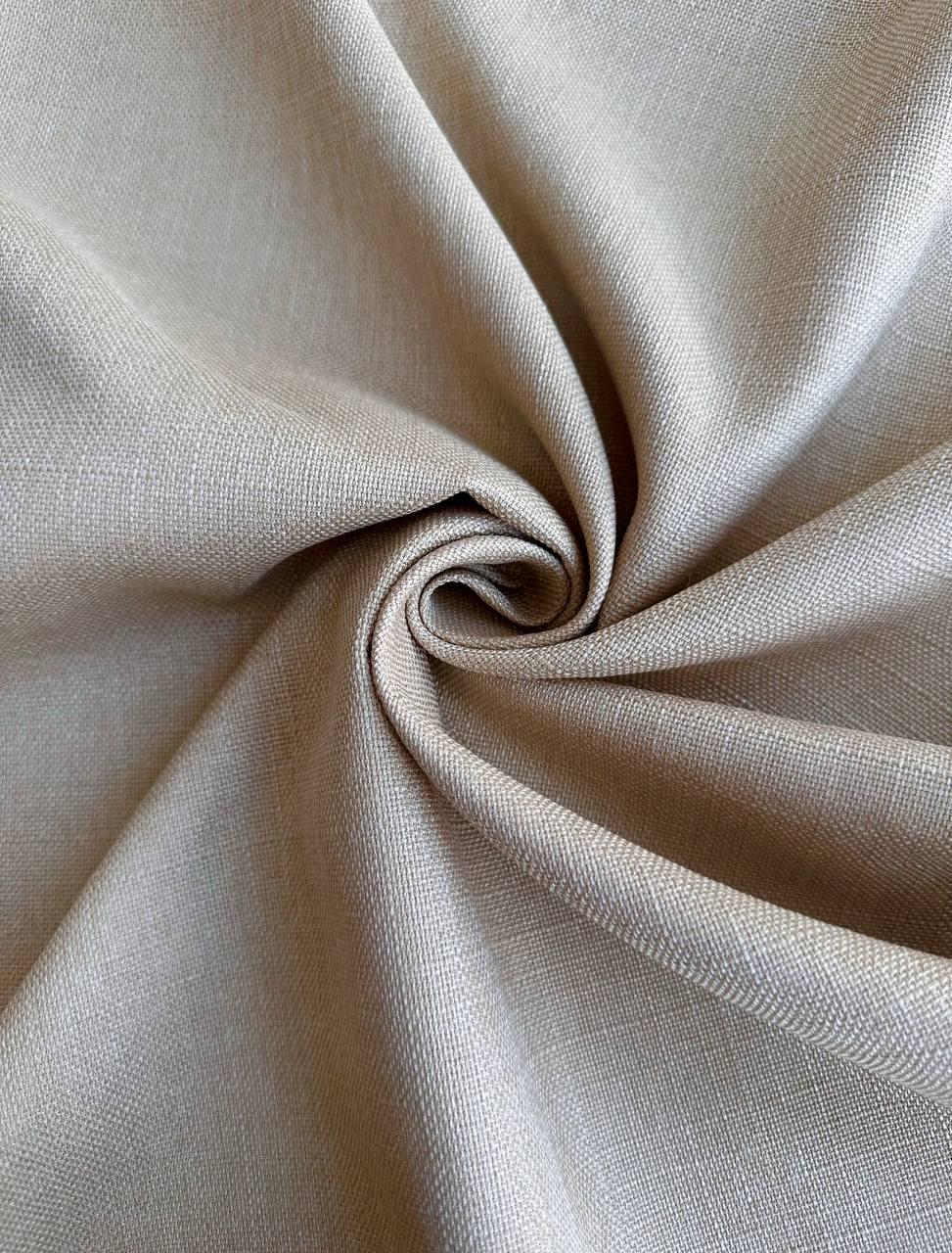 Штора однотонная льняная двусторонняя Olimpos на тесьме 6 см 200х280 см Золотистый (12070074)