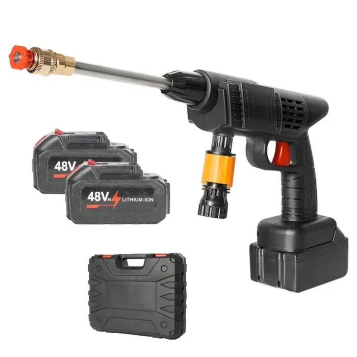 Мойка аккумуляторная высокого давления Cleaning Gun 8559 с кейсом 2 аккумуляторами 48 Вт Черный (2767850024)