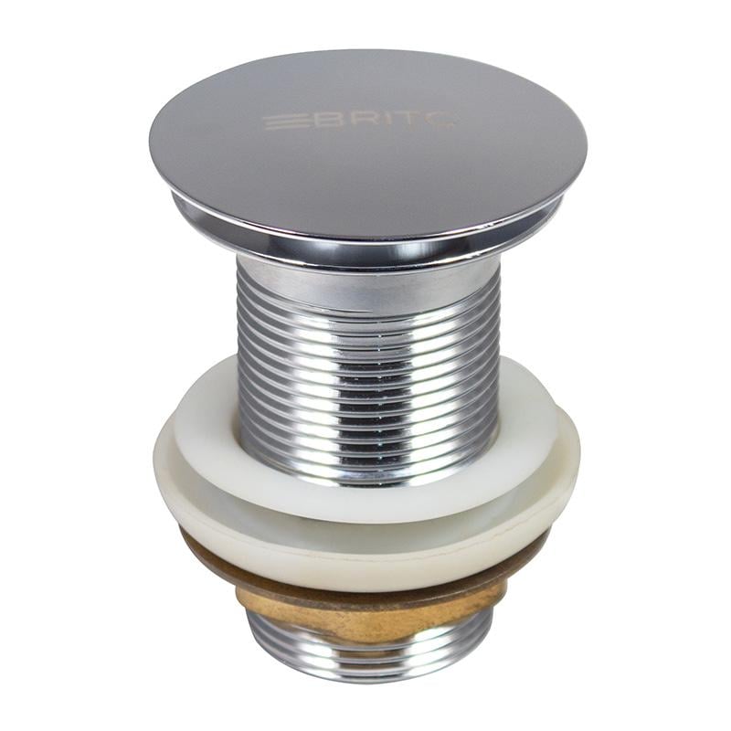 Донный клапан для раковины Britc SS65click-clackбез перелива Хром (67852)