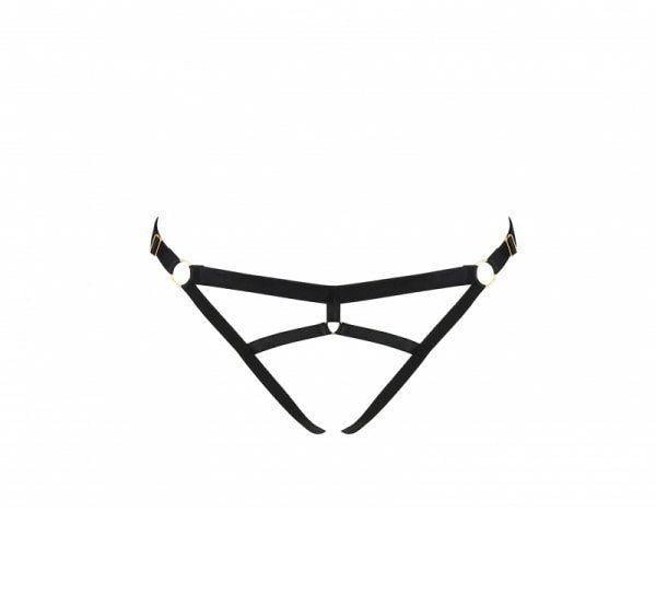 Трусики стрінги з стреп Passion Exclusive KELIS THONG L/XL Black - фото 1