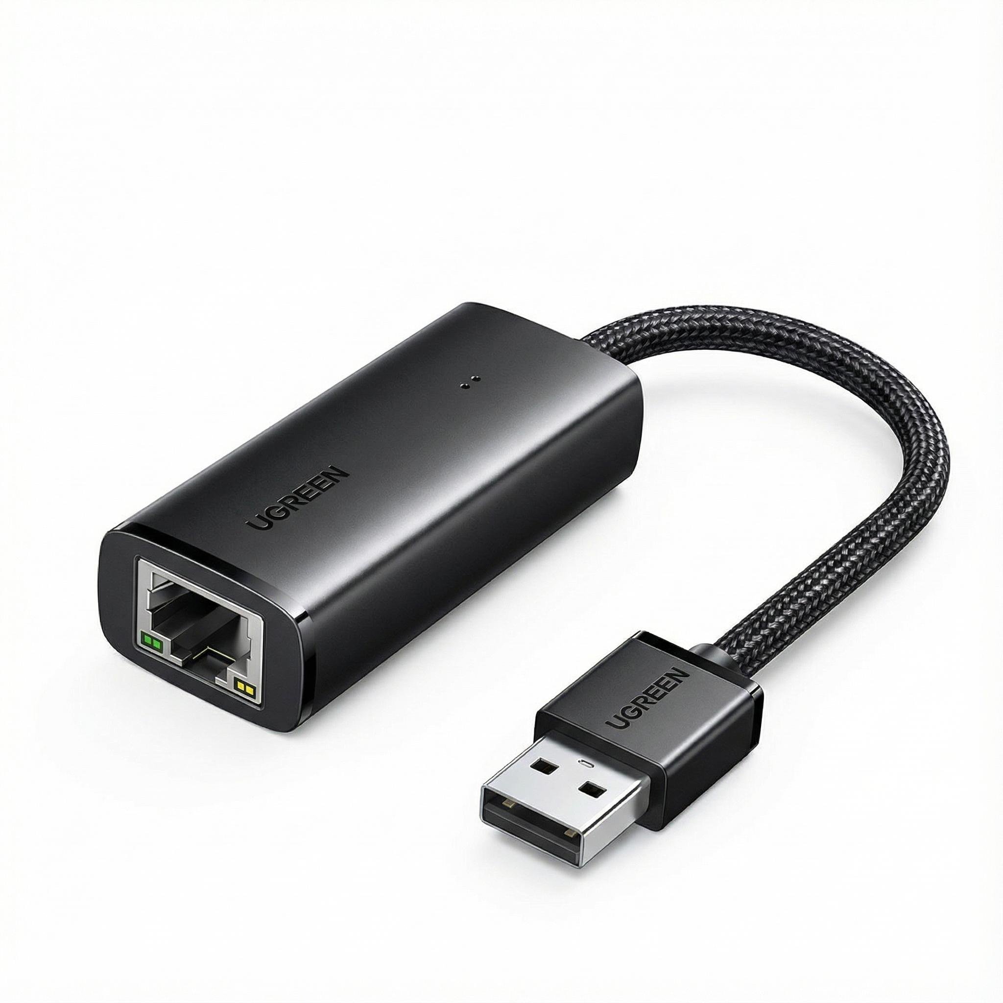 Адаптер сетевой Ugreen CM650 USB 3.0 на RJ45 1000 Мбит/с 15 см Черный (15636)