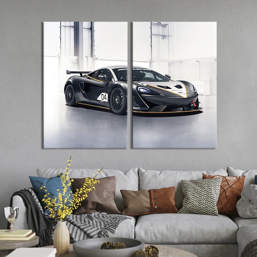 Картина на холсте Спортивное авто McLaren 570S GT4 71x51 см (1353-2)