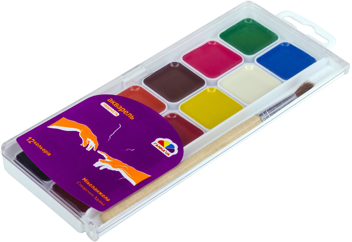 Акварельные краски Творчество 12 цв. с кисточкой (400101 4820219212997)