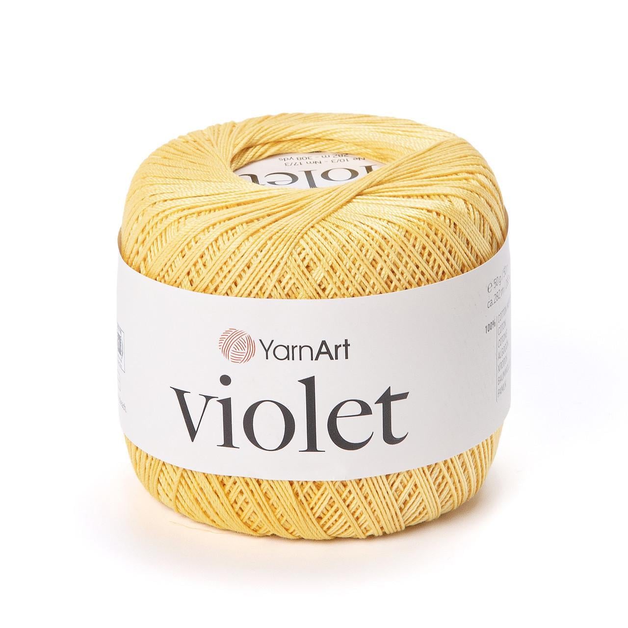 Пряжа YarnArt Violet хлопок мерсеризированный 50 г Желтый №4653 (3045324407)