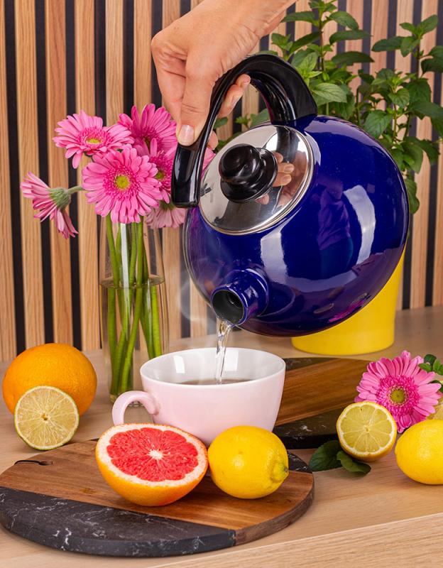 Чайник емальований Kamille Boiling Water зі свистком 2,5 л Синій глянцевий - фото 6 Чайник емальований Kamille Boiling Water зі свистком 2,5 л Синій глянцевий - фото 6