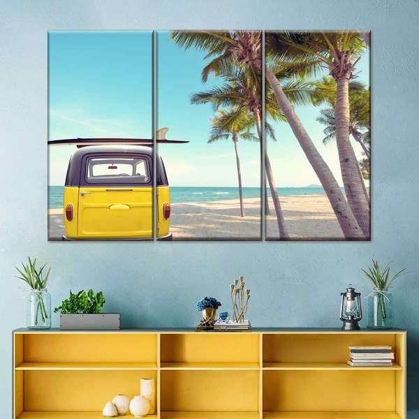 Модульная картина KIL Art Морской фургончик из трех частей 128x81 см (M3_L_68)