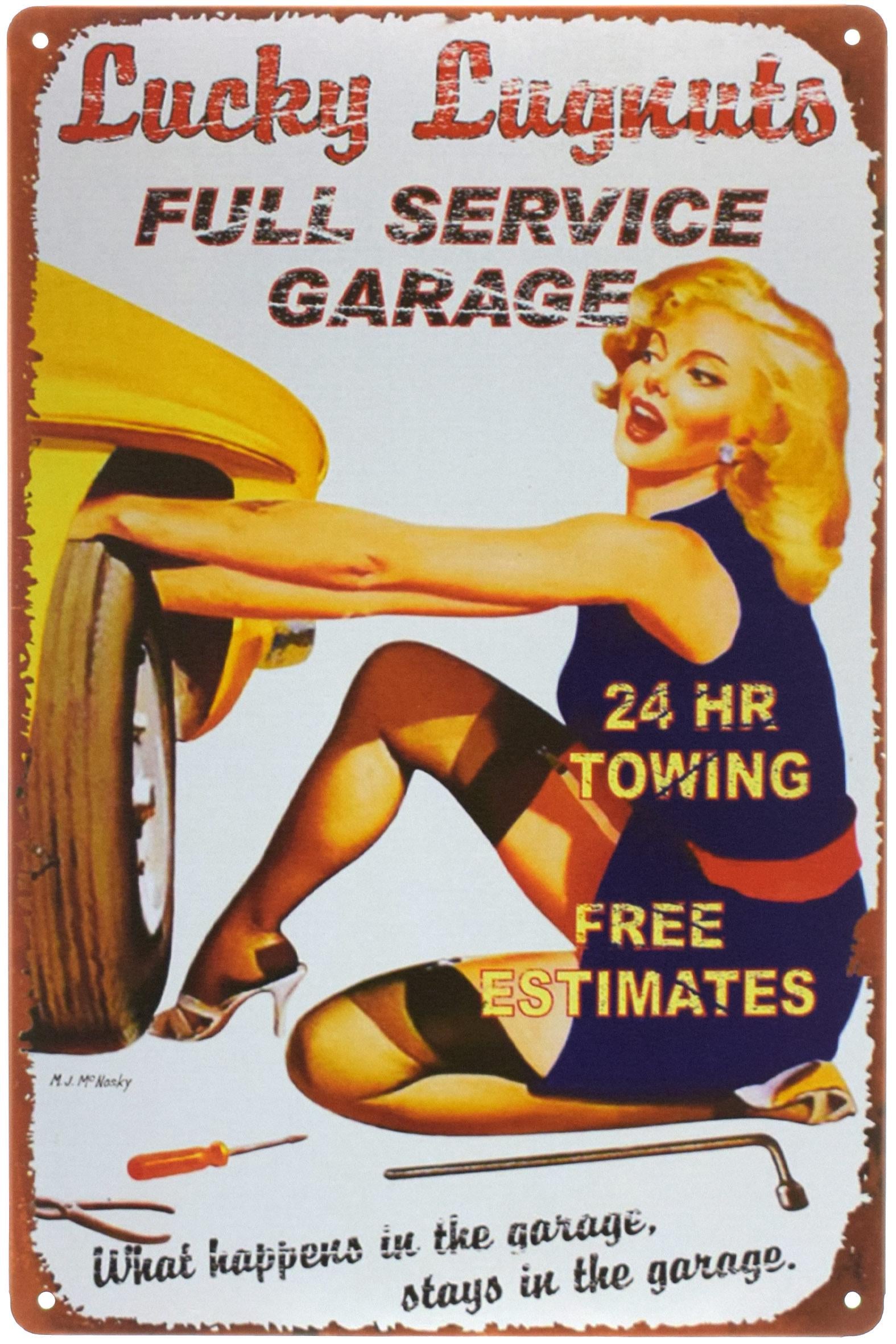 Табличка металева Гараж З Повним Обслуговуванням Pin Up 20x30 см
