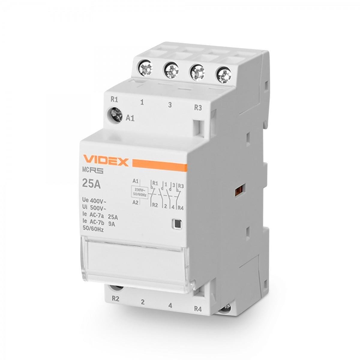 Контактор модульний Videx RESIST 4п 25А 2НВ 2НЗ VF-RS-MC2O2C-25 Контактор модульний Videx RESIST 4п 25А 2НВ 2НЗ VF-RS-MC2O2C-25