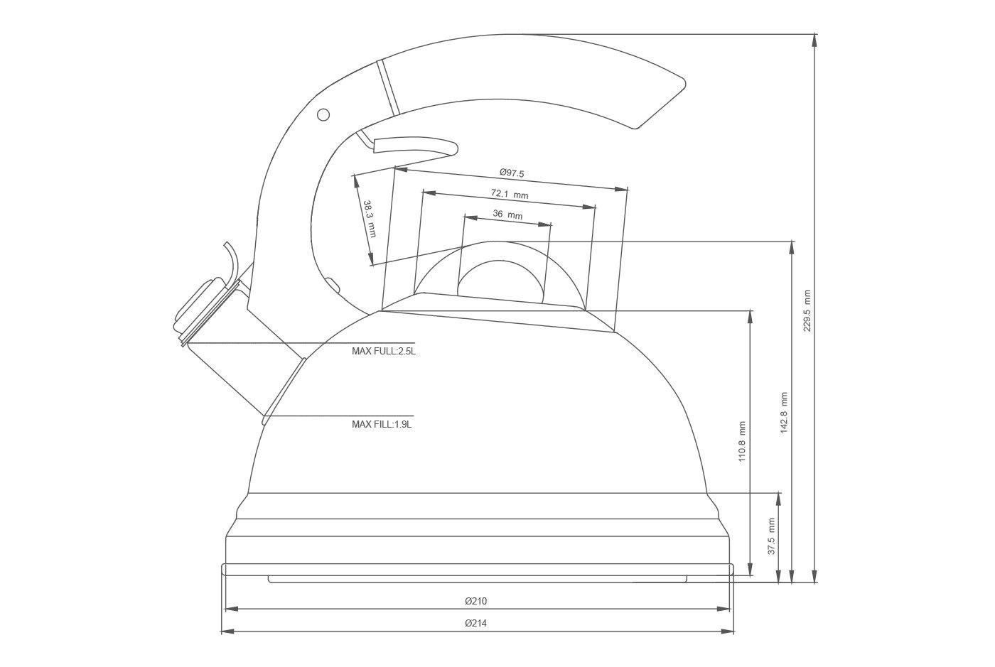 Чайник Vinzer Space 89007 2,6 л (8266) - фото 3 Чайник Vinzer Space 89007 2,6 л (8266) - фото 3