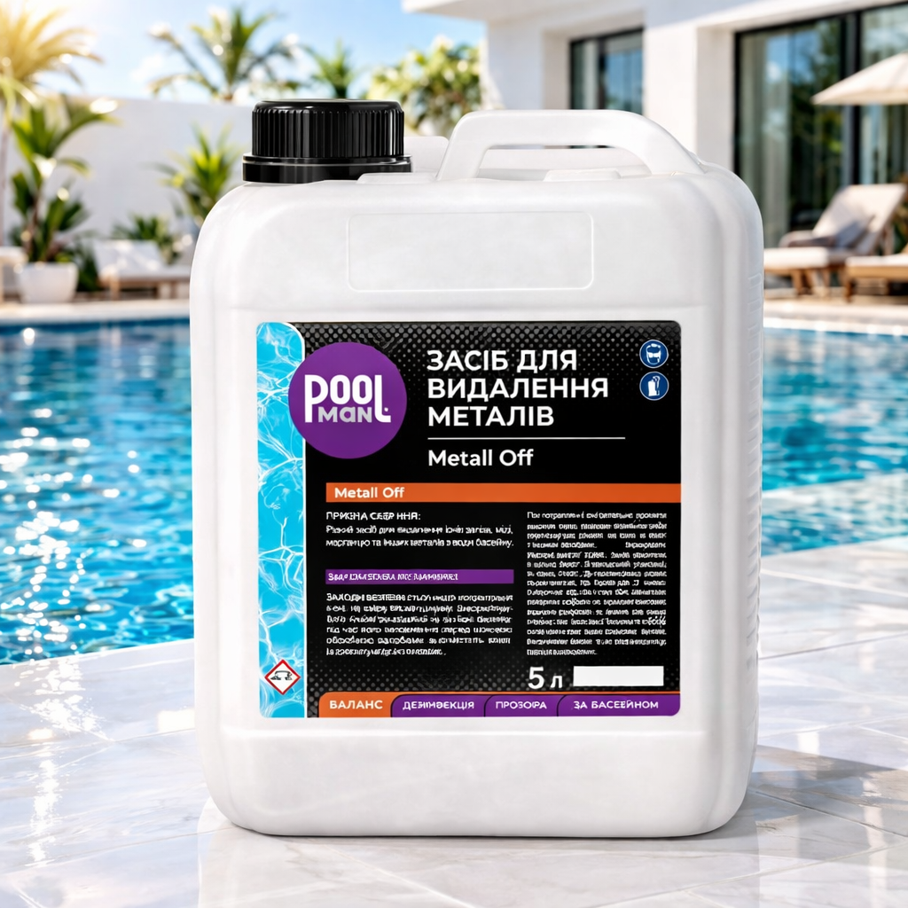 Средство жидкое PoolMan для удаления ионов железа меди марганца и металлов из воды 5 л