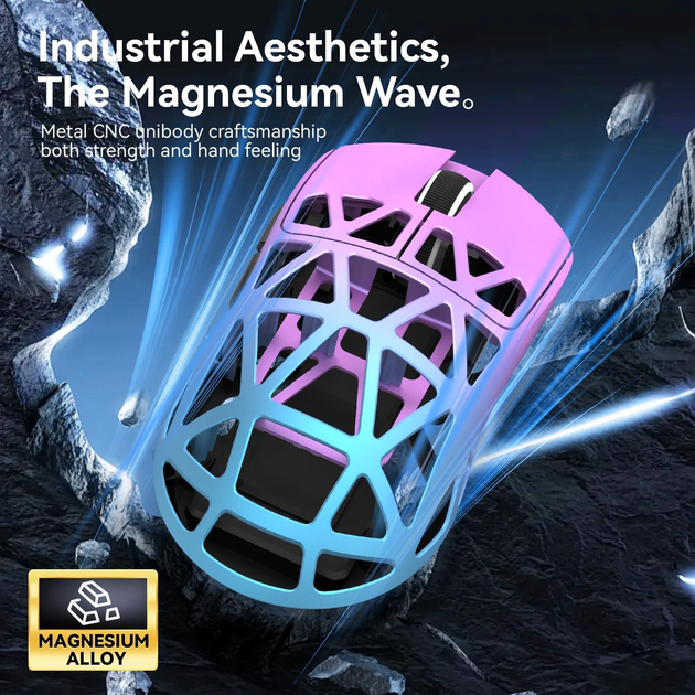 Мышь беспроводная магниевая Attack Shark R2 PixArt PAW3950 Purple - фото 6 Мышь беспроводная магниевая Attack Shark R2 PixArt PAW3950 Purple - фото 6