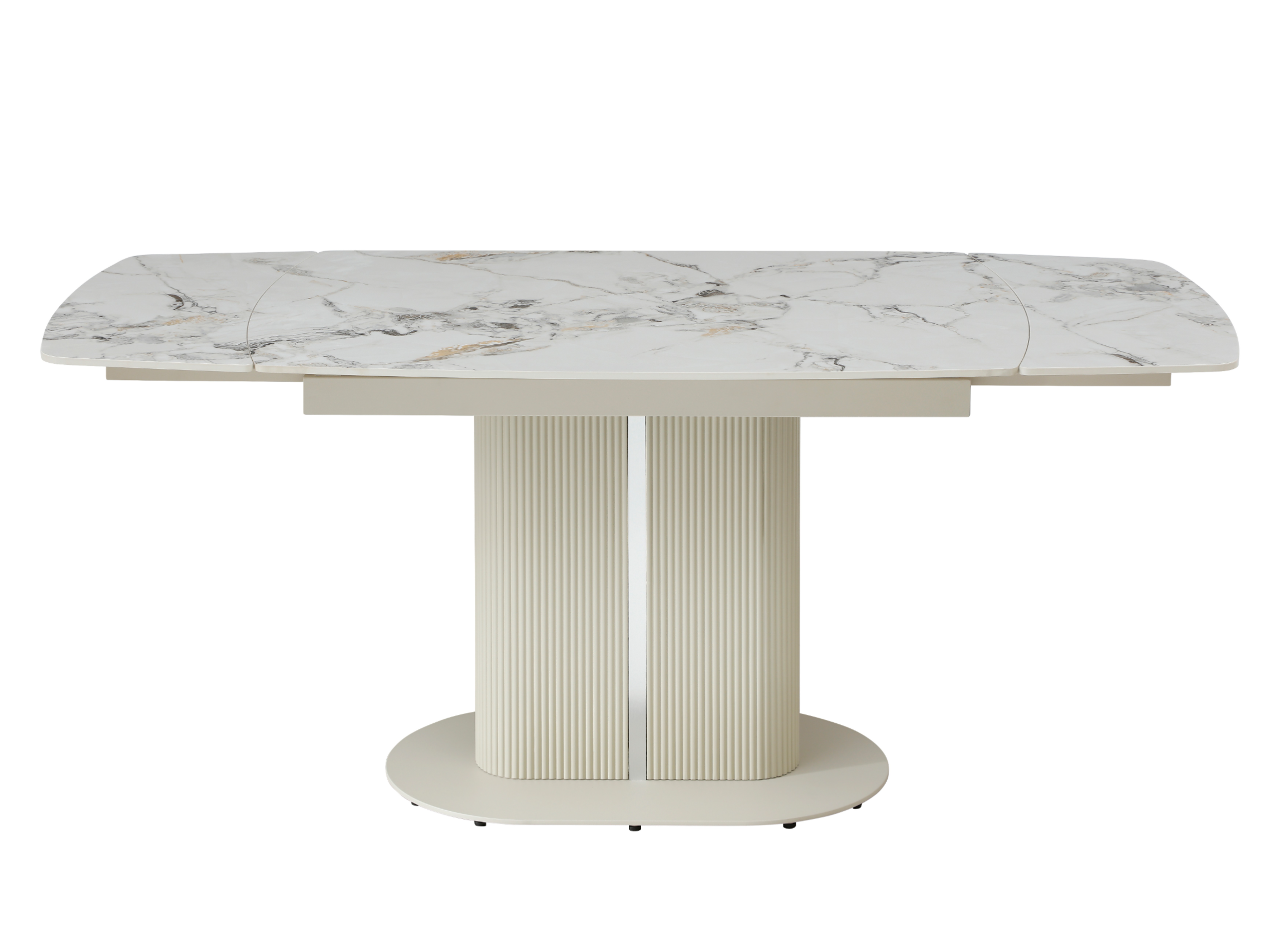 Обідній стіл розсувний Vetro Mebel Комо 1200/1800х850x760 мм Статуаріо анго/Бежевий (TML-1306) - фото 2