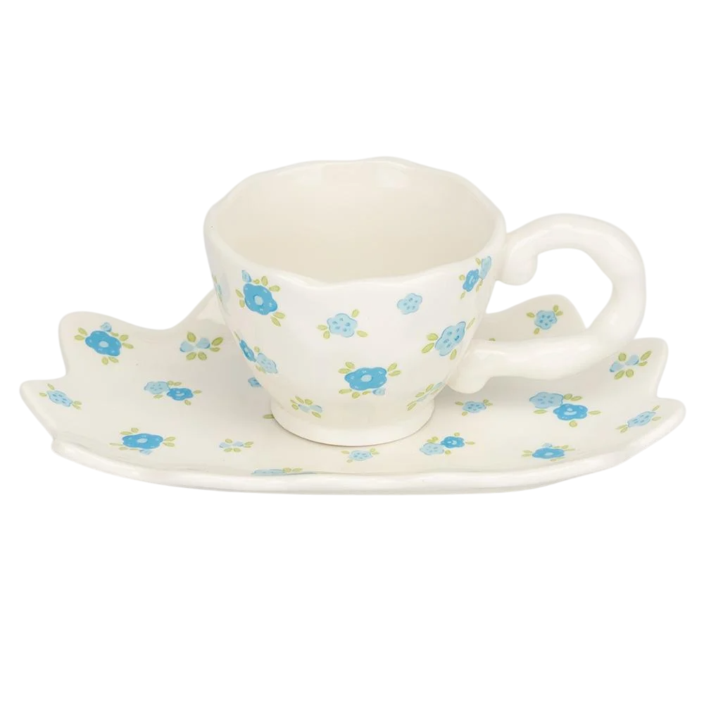 Чашка з блюдцем Небесні квіти керамічна 150 мл (90711)