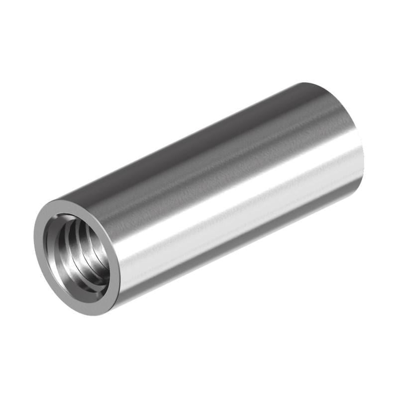 Гайка з'єднувальна кругла Metalvis М8x30 сталь шаг 1,25 ⌀ 11 мм цинк белый 250 шт. (6D20000006D803020R)