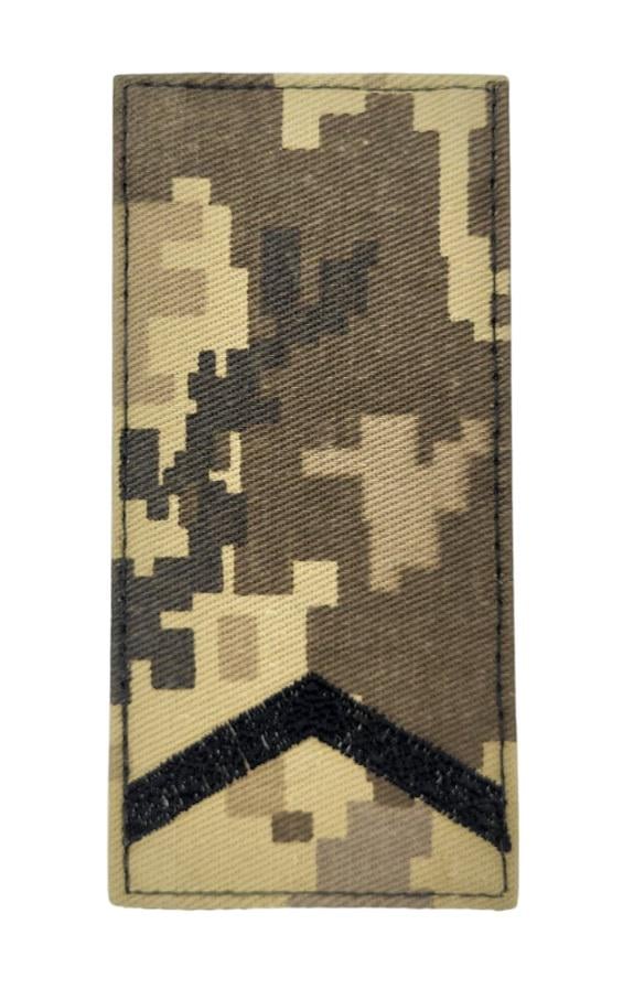 Погон на липучке Старший солдат ВСУ 5х10 см Пиксель (3585306)