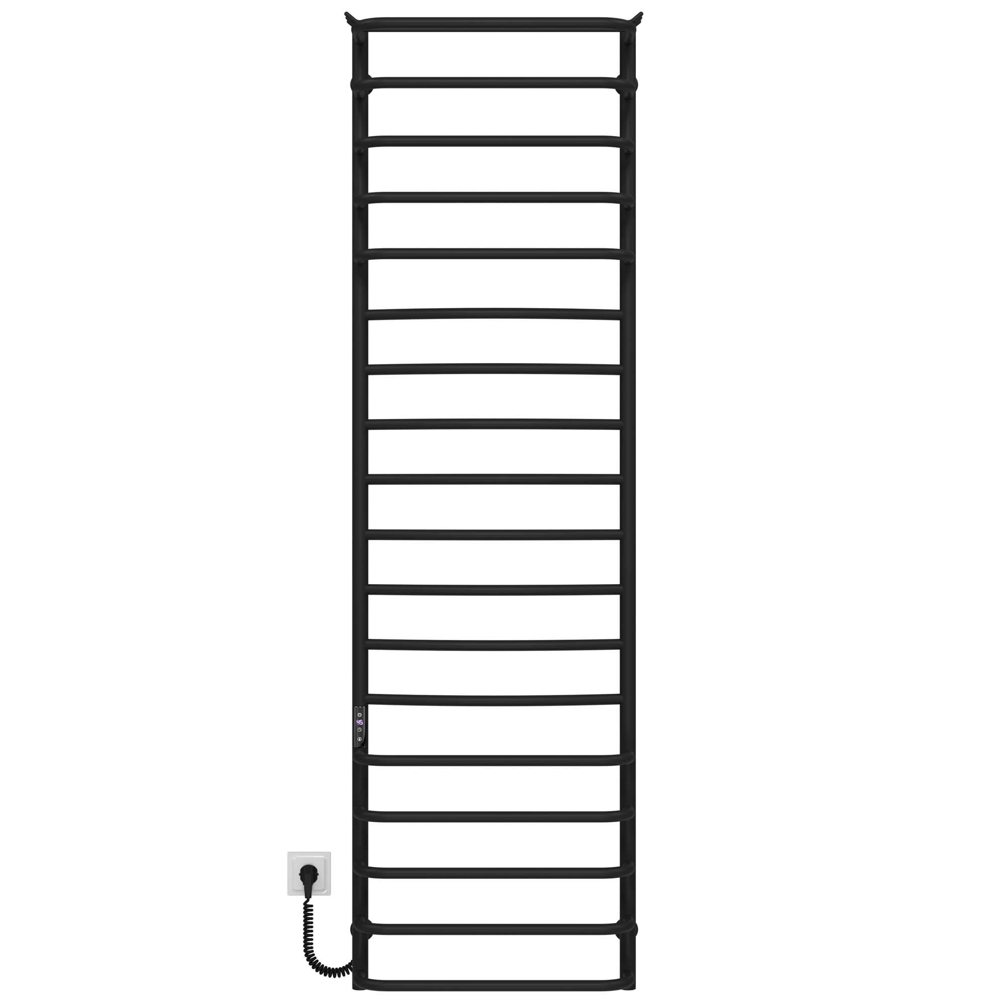 Рушникосушарка електрична Deffi Юність П18 JD03 ліве підключення нержавіюча сталь 500x1800 мм Чорний (C.YU.180.50.18.E.B.L.1)