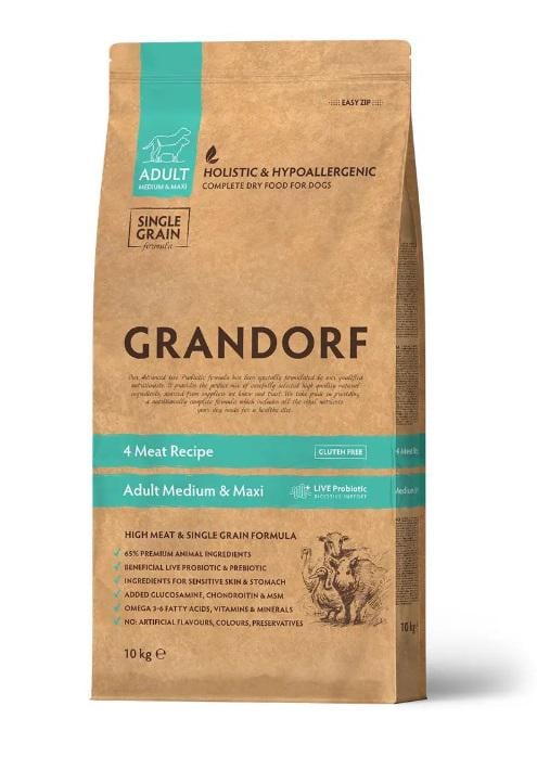 Корм сухой гипоаллергенный для собак Grandorf 4 Meat 10 кг (24148443)