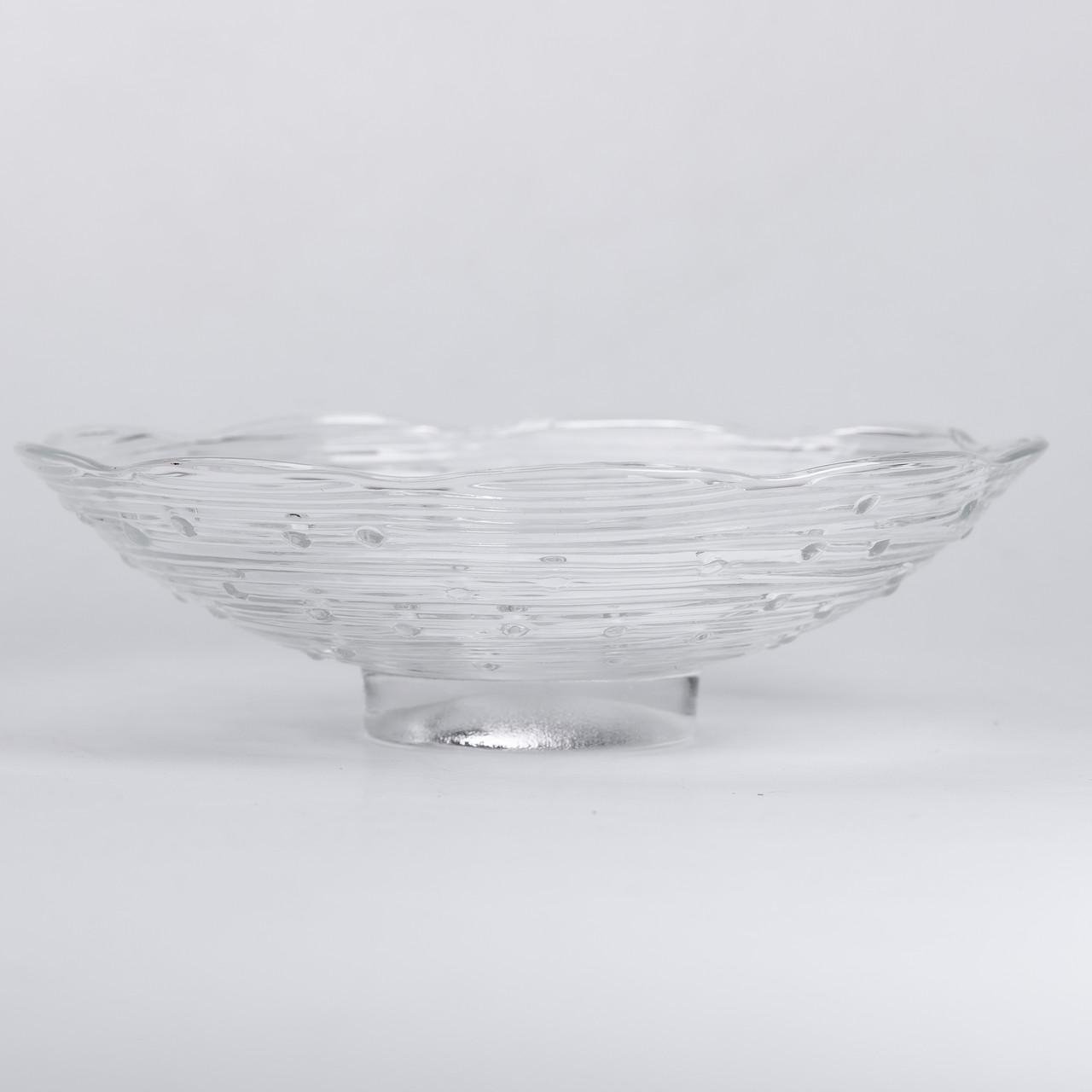 Фруктівниця скляна Листя лотоса 23 см (5958) - фото 5