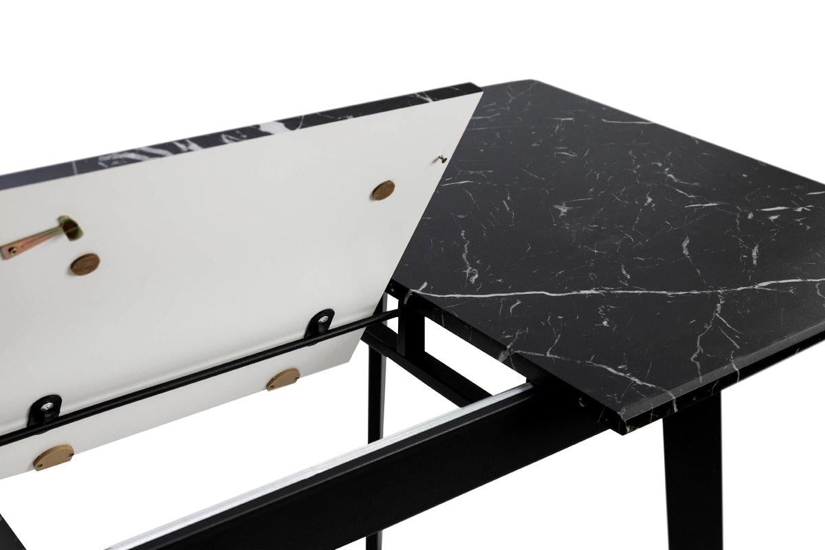 Обеденный стол Мікс Меблі Этна 1200х750 мм Черный/Мрамор черный (25402933) - фото 7