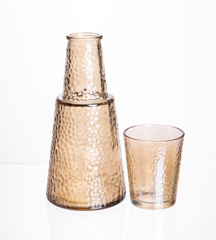 Графін зі склянкою-кришкою фактурний 800/250 мл Карамель - фото 3