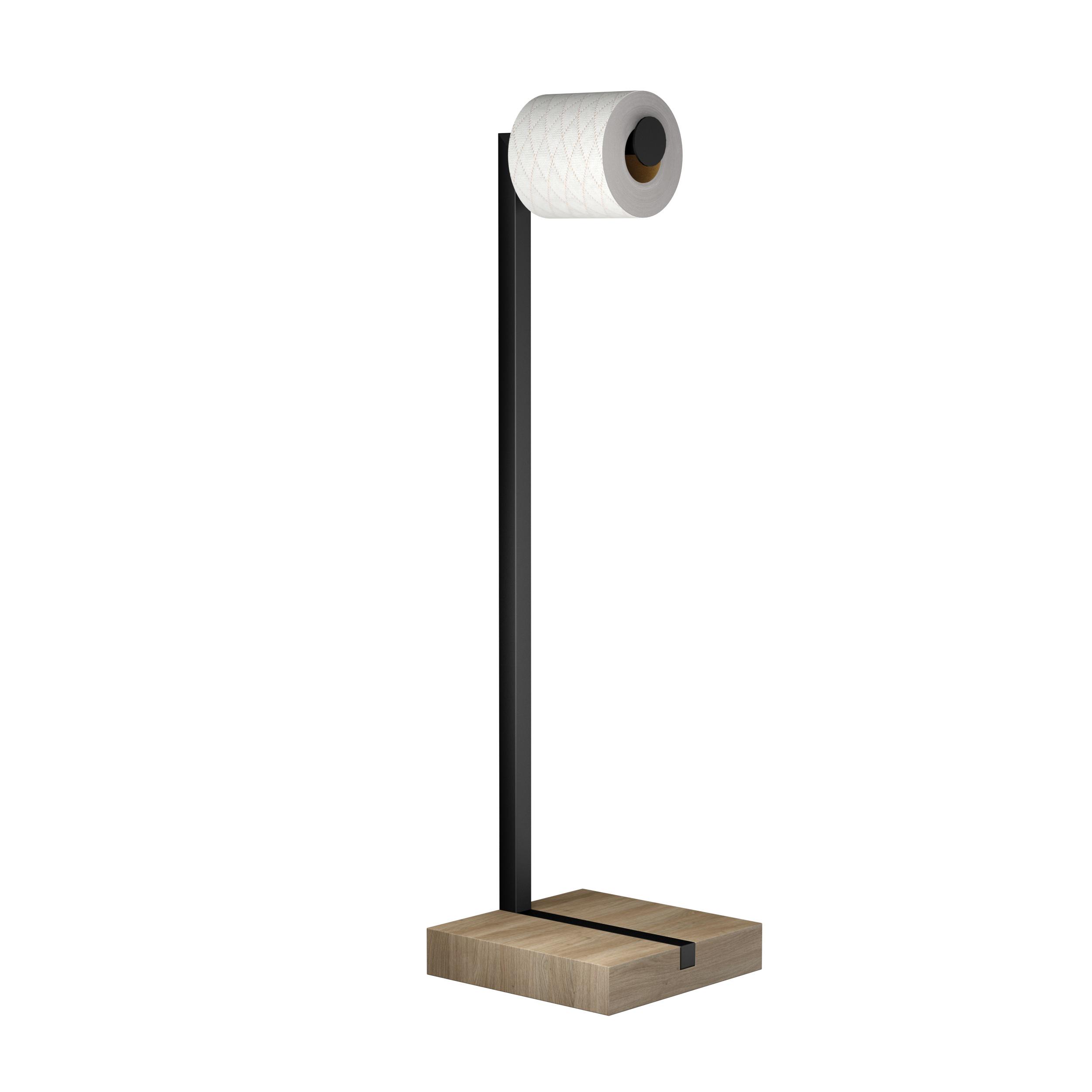 Стойка-держатель Orizon LOFT B для туалетной бумаги из металла и дерева Черный матовый - фото 3 Стойка-держатель Orizon LOFT B для туалетной бумаги из металла и дерева Черный матовый - фото 3