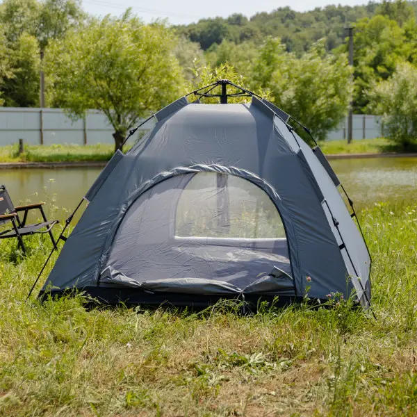 Палатка туристическая двухместная с автоматическим каркасом для походов и кемпинга 200х200х140 см Серый (147-107-LU-019G) - фото 3 Палатка туристическая двухместная с автоматическим каркасом для походов и кемпинга 200х200х140 см Серый (147-107-LU-019G) - фото 3