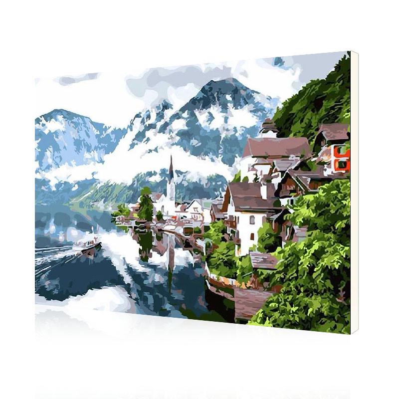 Картина по номерам Lesko DIY PH9238 "Швейцарские альпы"
