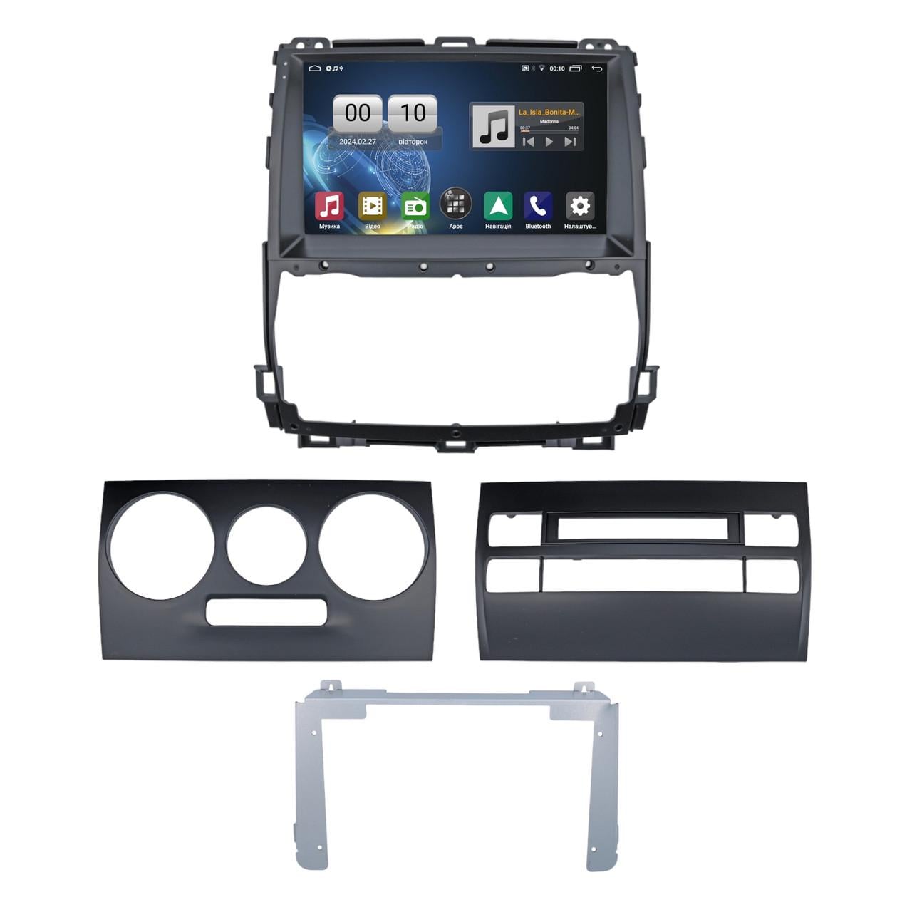 Автомагнітола штатна QIV Q1 для Toyota Land Cruiser Prado 120 2004-2009 F2 W1 9" (Q45759)