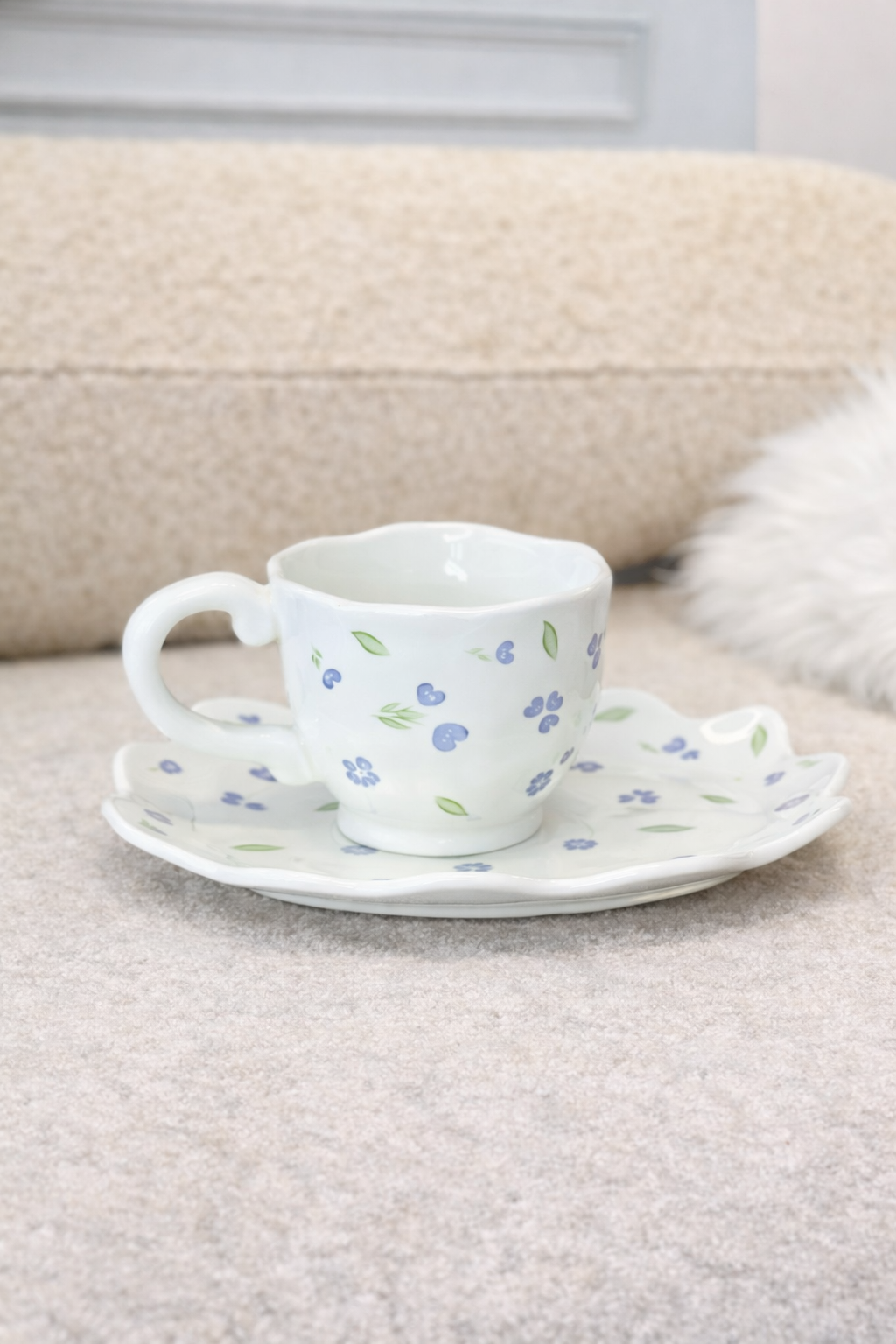 Чашка с блюдцем Цветок-Вероника 300 мл Белый (8030-402)