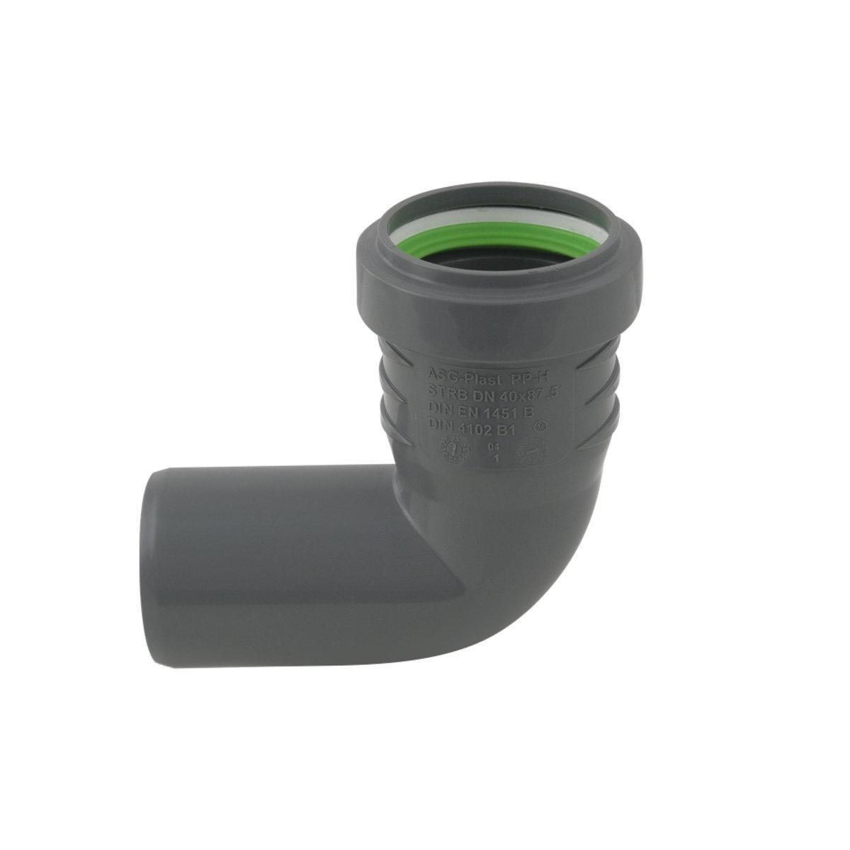 Колено канализационное ASG HTR ⌀ 40 мм x 87° (SW-78840)