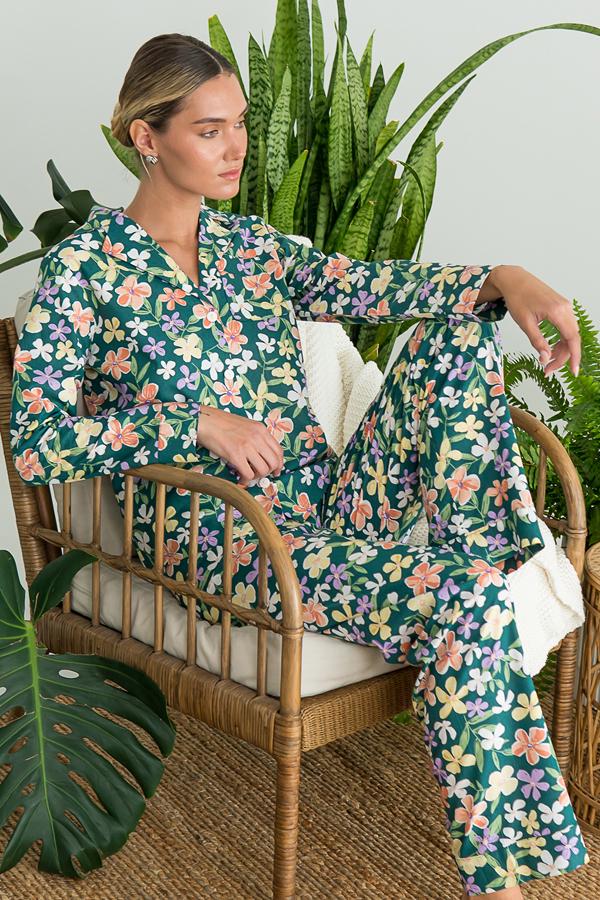 Піжамний костюм бавовняний Forly зі брюками L Florance (HL0057-63-69_L) Піжамний костюм бавовняний Forly зі брюками L Florance (HL0057-63-69_L)