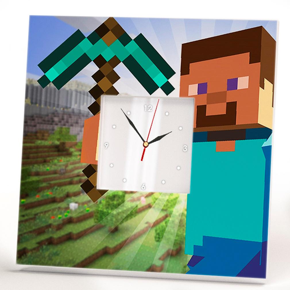 Часы в детскую "Minecraft" 260x260 мм (C03390)