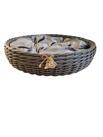 Лежак для животных из искусственного ротанга ручной работы M Темно-серый (331004) - фото 1 Лежак для животных из искусственного ротанга ручной работы M Темно-серый (331004) - фото 1