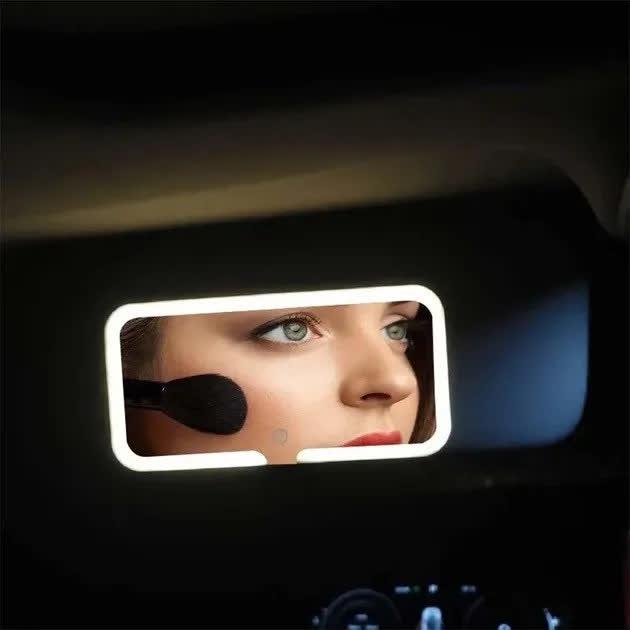 Зеркало на козырек авто JX538/XR2177 с аккумуляторной LED подсветкой - фото 6