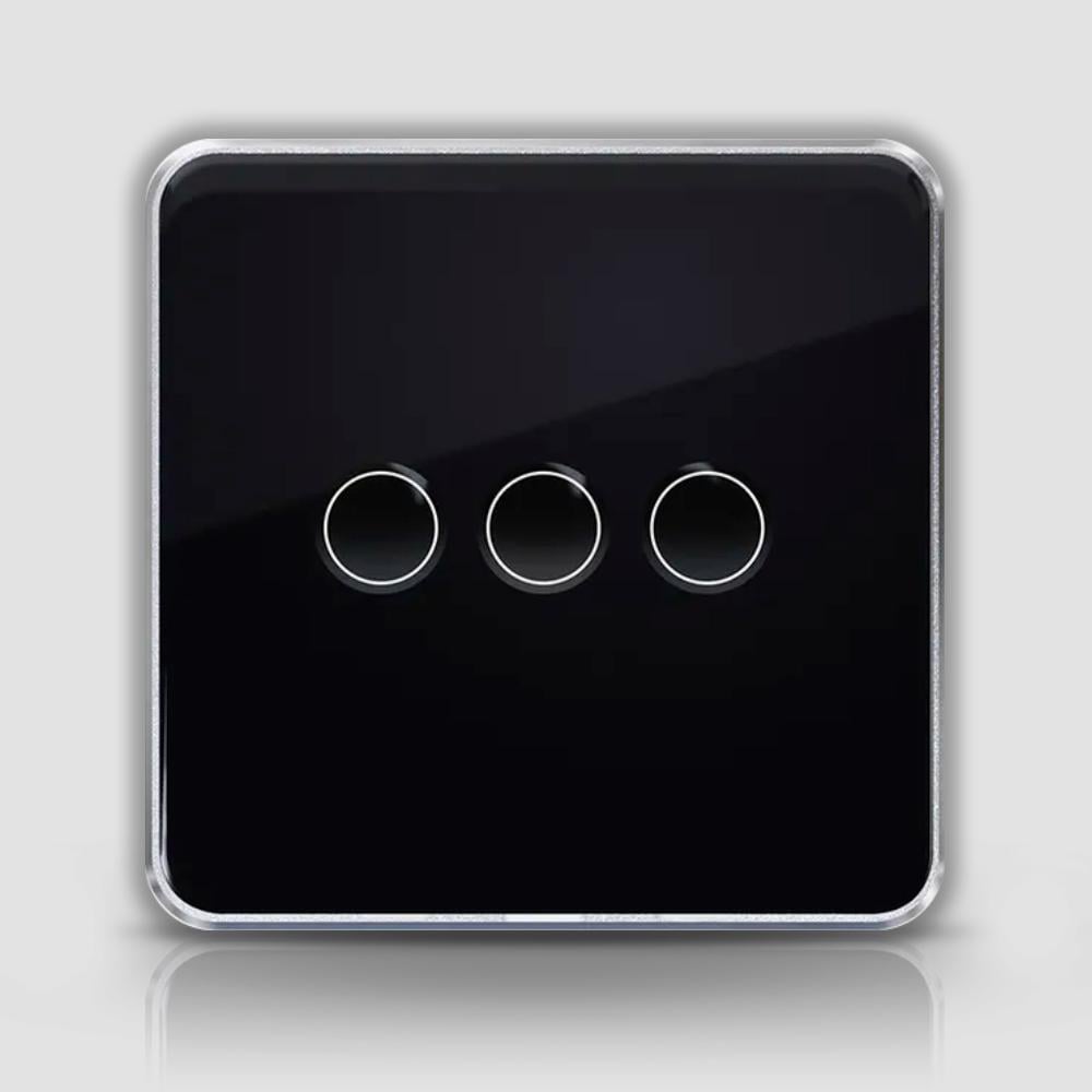 Выключатель сенсорный Tuya WiFi 3 клавиши Черный