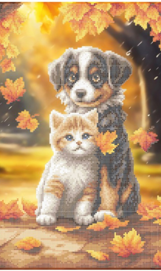 Схема для вышивки бисером Золотая Подкова Неразлучные друзья (ЗПТ-041) Схема для вышивки бисером Золотая Подкова Неразлучные друзья (ЗПТ-041)