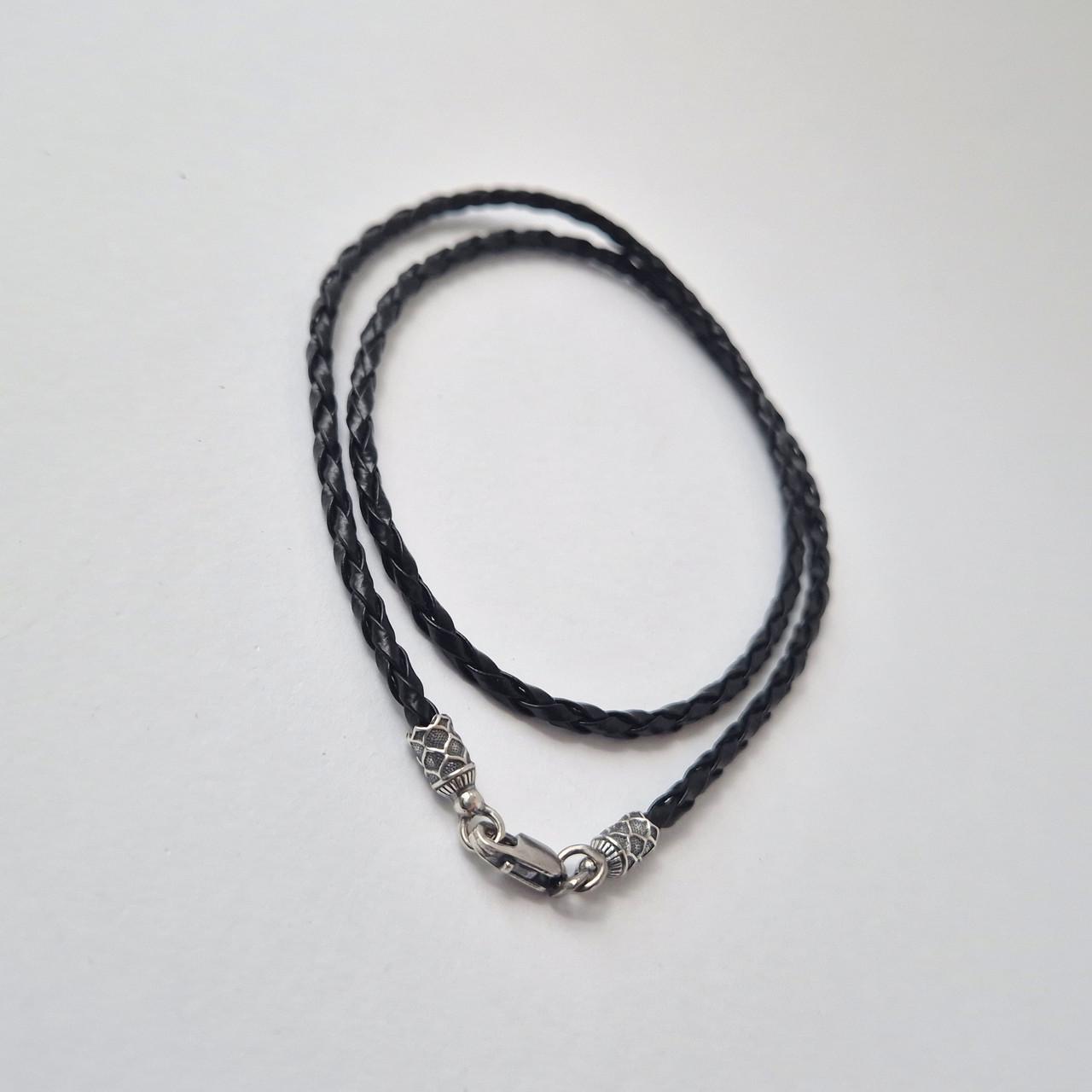 Шнурок на шию Луска чорнене срібло 925 проби 1,50 г 3 мм 45 см Чорний (1419) - фото 5 Шнурок на шию Луска чорнене срібло 925 проби 1,50 г 3 мм 45 см Чорний (1419) - фото 5