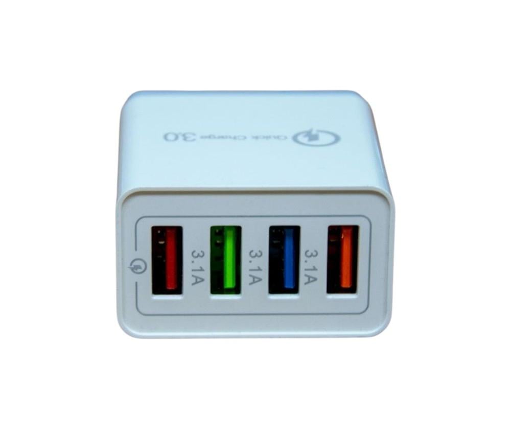 Зарядное устройство сетевое 4 выхода 3,1А блистер Quick Charge D22 (ART-4757)