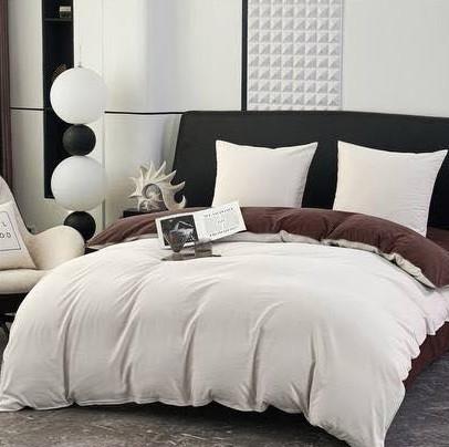 Комплект постельного белья L&M Home Textiles из вареного хлопка евро 200х230 см Капучино (2946105637)