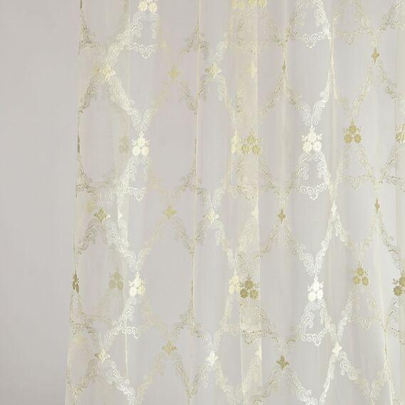 Тюль сітка IDEIA Єсенія V-02 3,0 м з вишивкою Крем (2200004197609)