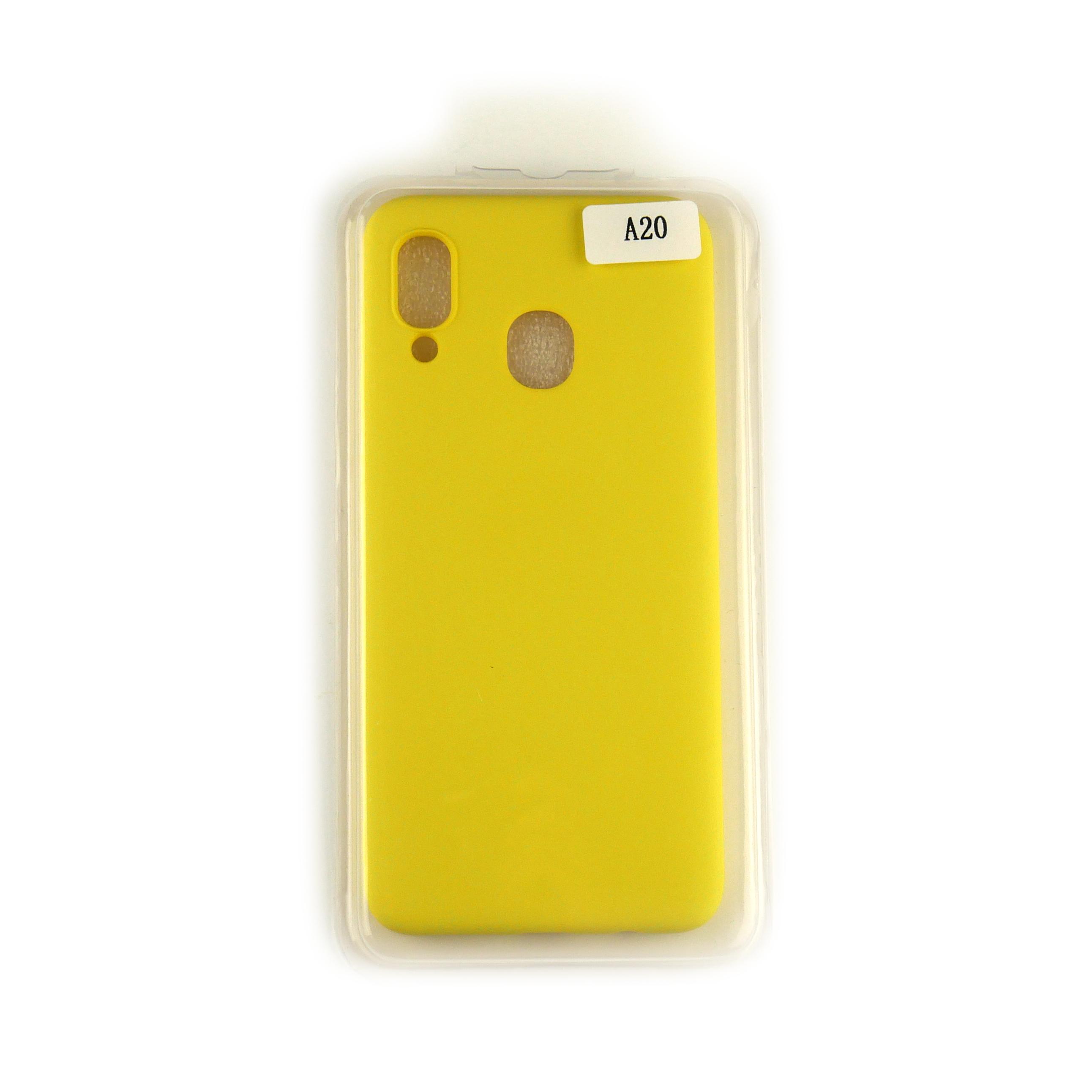 Чехол Silicone Case Full Cover Samsung A20 Желтый