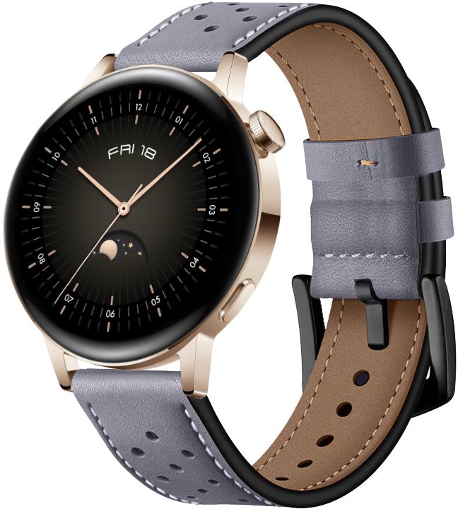 Ремешок кожаный Classico для Huawei Watch GT3 42 мм Grey (26264-33) - фото 1 Ремешок кожаный Classico для Huawei Watch GT3 42 мм Grey (26264-33) - фото 1